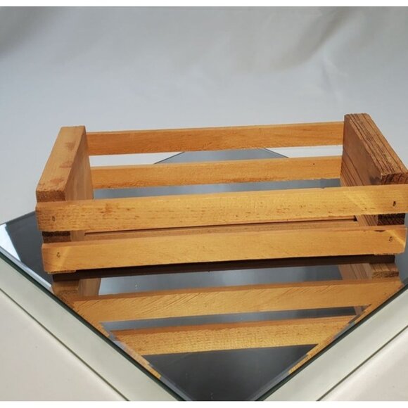 Vintage Sunflower Wooden Crate Storage Holder for Cassette Tapes 10'' - Picture 2 of 5